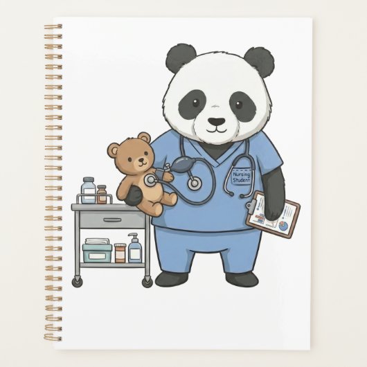 Toekomstige RN Panda: Schattige Geneeskunde Studen Planner (Voorkant)