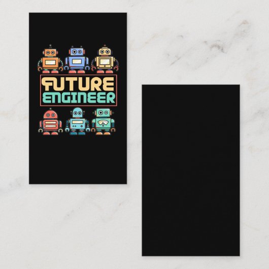 Toekomstige Robotics Engineer Kind Robot Visitekaartje (Voorkant / Achterkant)