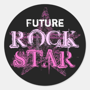 TOEKOMSTIGE ROCK STAR-Stickers Ronde Sticker