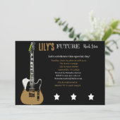 Toekomstige Rocker Baby Shower Bruine Uitnodiging (Staand voorkant)