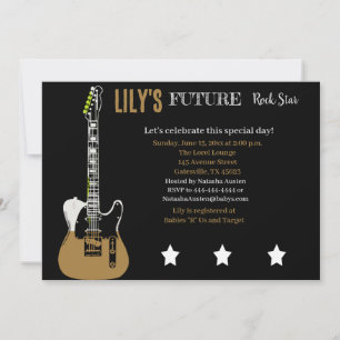 Toekomstige Rocker Baby Shower Bruine Uitnodiging