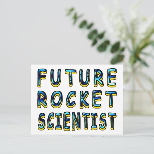 Toekomstige Rocket Scientist in 3D Briefkaart (Staand voorkant)