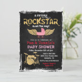 Toekomstige Rockstar Drum Set Baby shower Invitati Kaart (Staand voorkant)