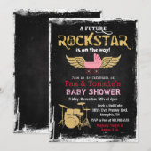 Toekomstige Rockstar Drum Set Baby shower Invitati Kaart (Voorkant / Achterkant)