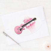 Toekomstige Rockstar roze gitaar ovale sticker (Envelop)