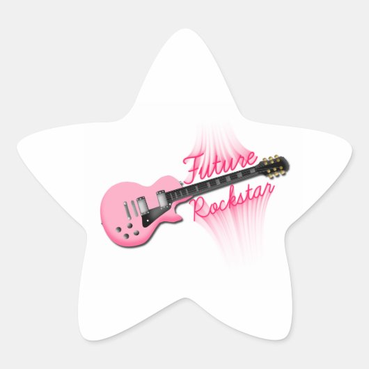 Toekomstige Rockstar roze gitaar ster sticker (Voorkant)