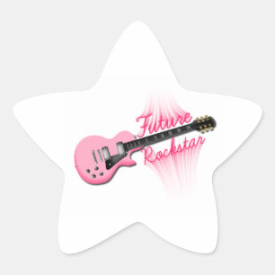 Toekomstige Rockstar roze gitaarstersticker Ster Sticker