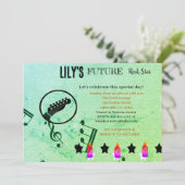 Toekomstige Rockster Baby Shower Uitnodiging (Staand voorkant)