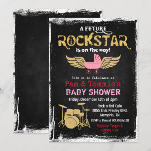 Toekomstige Rockster Drumstel Baby Shower Uitnodig Kaart