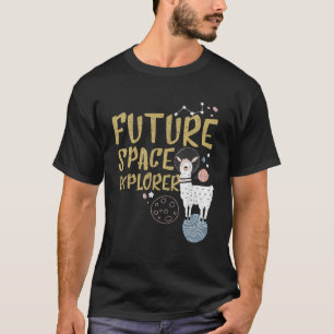 Toekomstige ruimteverkenner Llama Astronaut Leuk T-shirt
