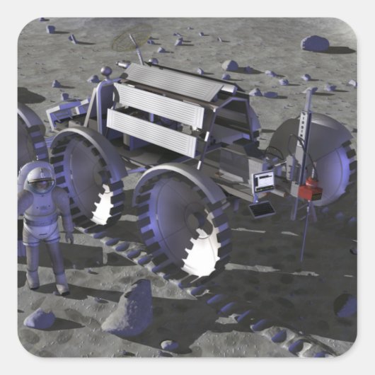 Toekomstige ruimteverkenningsmissies 10 vierkante sticker (Voorkant)