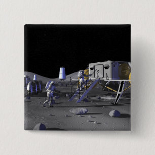 Toekomstige ruimteverkenningsmissies 13 vierkante button 5,1 cm