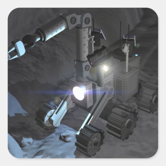 Toekomstige ruimteverkenningsmissies 6 vierkante sticker (Voorkant)