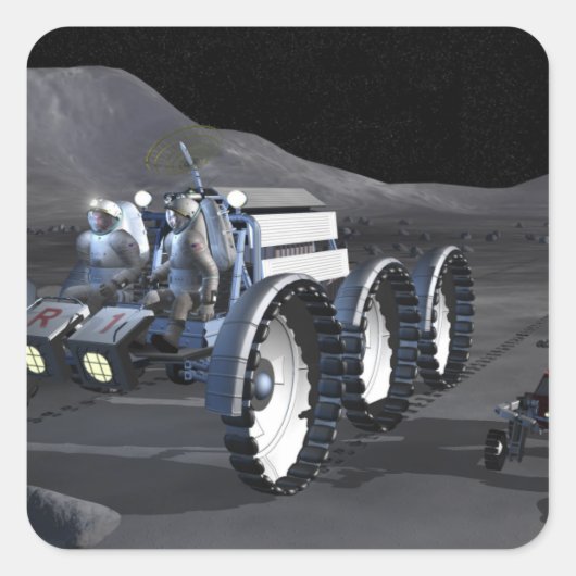 Toekomstige ruimteverkenningsmissies 8 vierkante sticker (Voorkant)