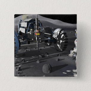 Toekomstige ruimteverkenningsmissies vierkante button 5,1 cm