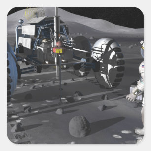 Toekomstige ruimteverkenningsmissies vierkante sticker