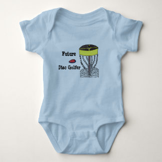 Toekomstige schijfgolfdrager met baby onsie romper