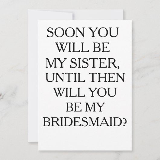 TOEKOMSTIGE SISTER BRIDESMAID CARD KAART (Voorkant)