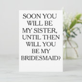 TOEKOMSTIGE SISTER BRIDESMAID CARD KAART (Staand voorkant)