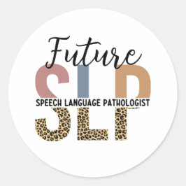 Toekomstige SLP Speech Patholoog Leopard Print Ronde Sticker