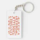 Toekomstige sociale werker meisje esthetiek sleutelhanger (achterkant)