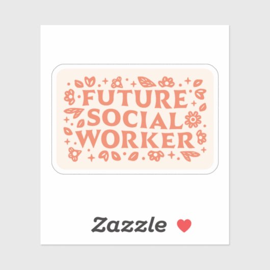 Toekomstige sociale werker meisje esthetiek sticker (Vel)