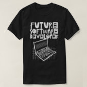 Toekomstige softwareontwikkelaar die codeercoderin t-shirt (Design voorkant)