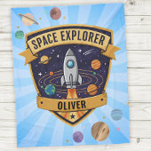 Toekomstige Space Explorer-badge Fleece Deken
