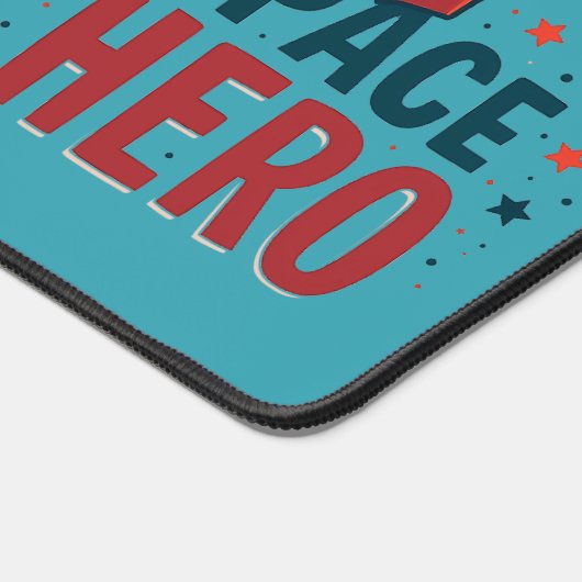 Toekomstige Space Hero Retro Rocket Ship Ontwerp Bureaumat (Hoek)