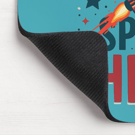 Toekomstige Space Hero Retro Rocket Ship Ontwerp Muismat (Hoek)