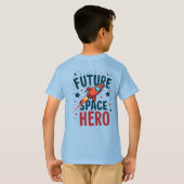 Toekomstige Space Hero Retro Rocket Ship Ontwerp T-shirt (Achterkant volledig)
