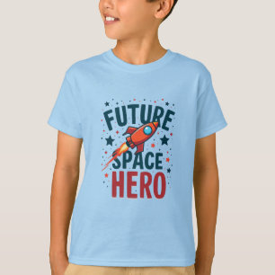 Toekomstige Space Hero Retro Rocket Ship Ontwerp T-shirt
