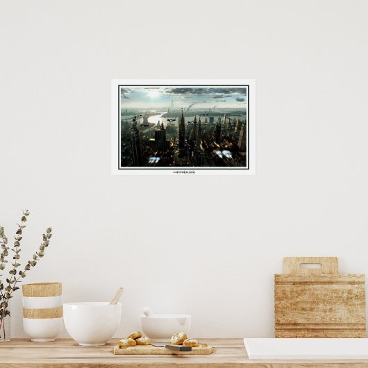 Toekomstige stad poster (Keuken)