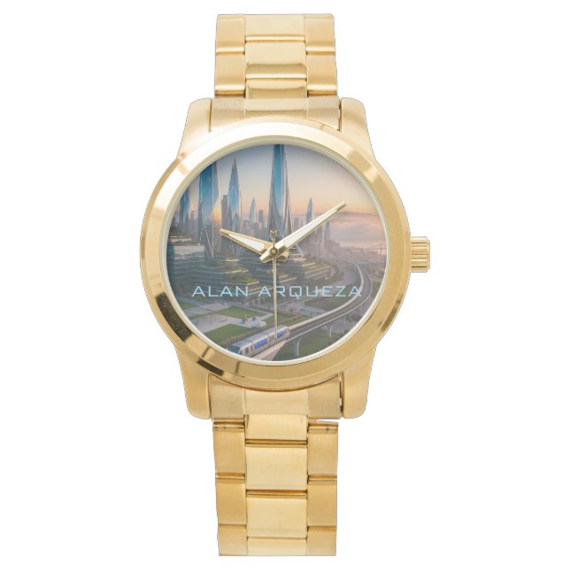 Toekomstige stad San Francisco eWatch Horloge (Voorkant)