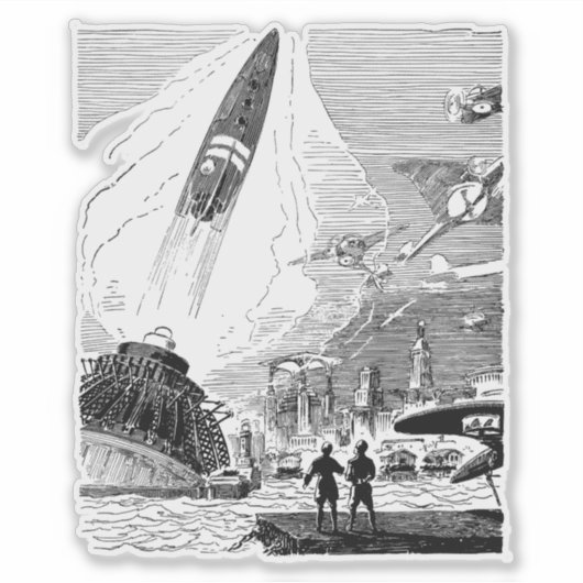 Toekomstige stad sticker (Voorkant)