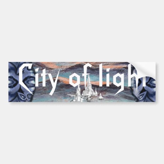 Toekomstige stad van licht bumpersticker (Voorkant)