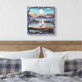 Toekomstige stad van licht canvas afdruk (Insitu (Slaapkamer))