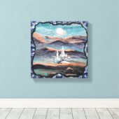 Toekomstige stad van licht canvas afdruk (Insitu (Houten vloer))