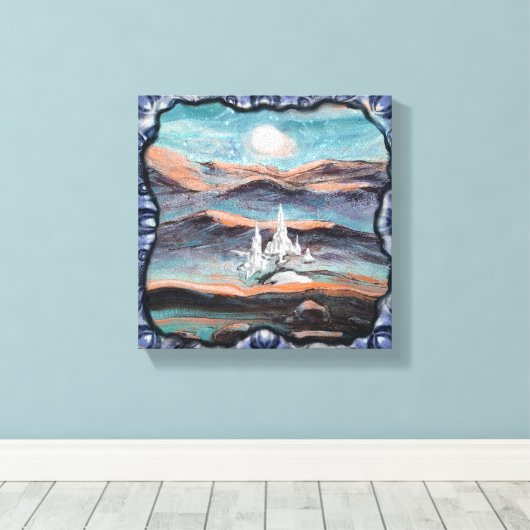 Toekomstige stad van licht canvas afdruk (Insitu (Houten vloer))