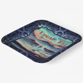 Toekomstige stad van licht droomgroot papieren bordje (Gebogen)