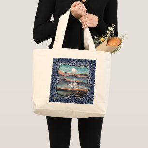 Toekomstige stad van licht grote tote bag