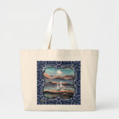Toekomstige stad van licht grote tote bag (Voorkant)