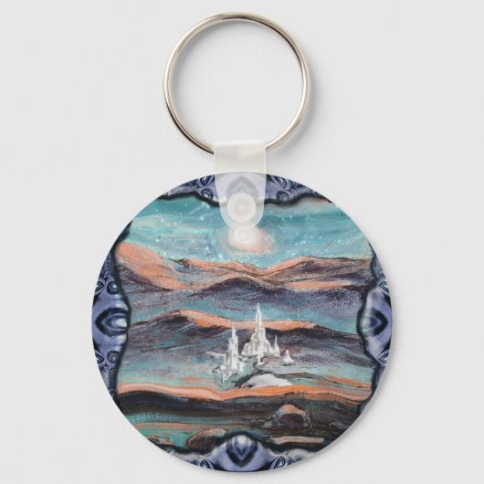 Toekomstige stad van licht sleutelhanger (Voorkant)