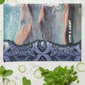 Toekomstige stad van licht theedoek (Gevouwen)