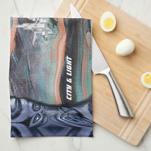 Toekomstige stad van licht theedoek (Quarter Fold)