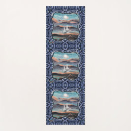 Toekomstige stad van licht yogamat