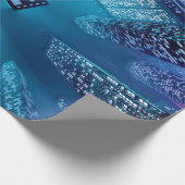 Toekomstige stadscentrum met wolkenkrabbers in neo cadeaupapier (Hoek)