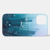 Toekomstige stadscentrum met wolkenkrabbers in neo Case-Mate iPhone case (Achterkant (horizontaal))
