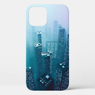 Toekomstige stadscentrum met wolkenkrabbers in neo Case-Mate iPhone case