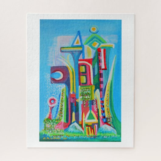 Toekomstige stadskunst legpuzzel (Verticaal)
